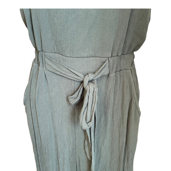 Army Green Sleeveless Belted Jumpsuit Junior's Size Small 3-5 - Picture 5 of 9